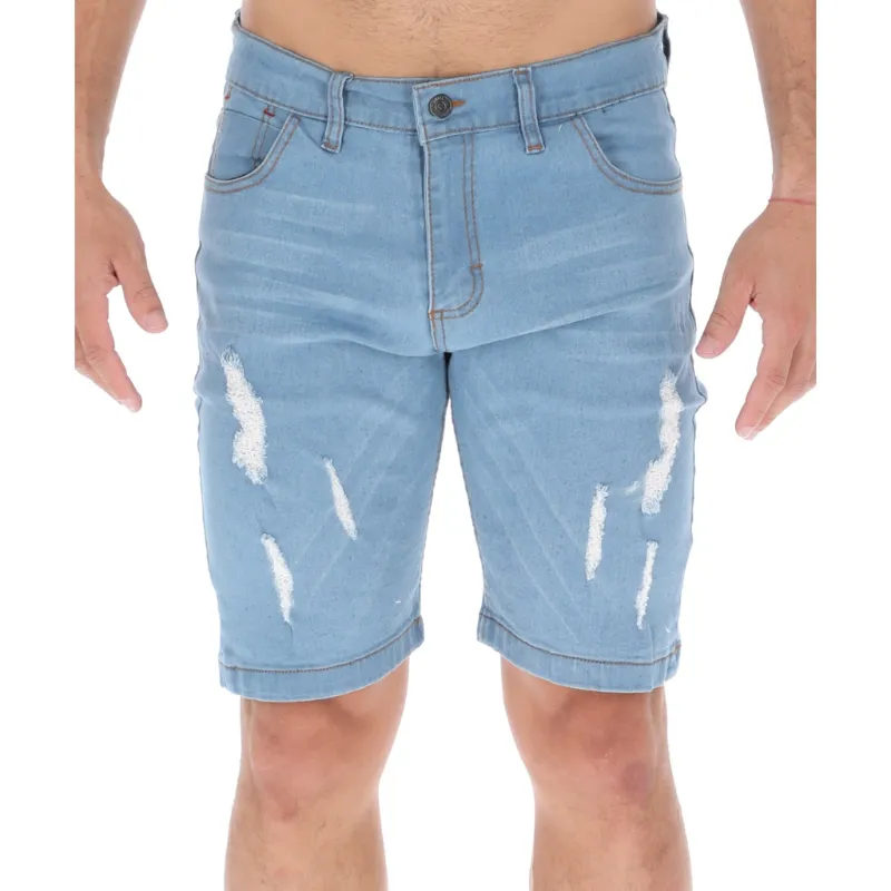 pantalones cortos de mezclilla para hombre rotos estilo casual