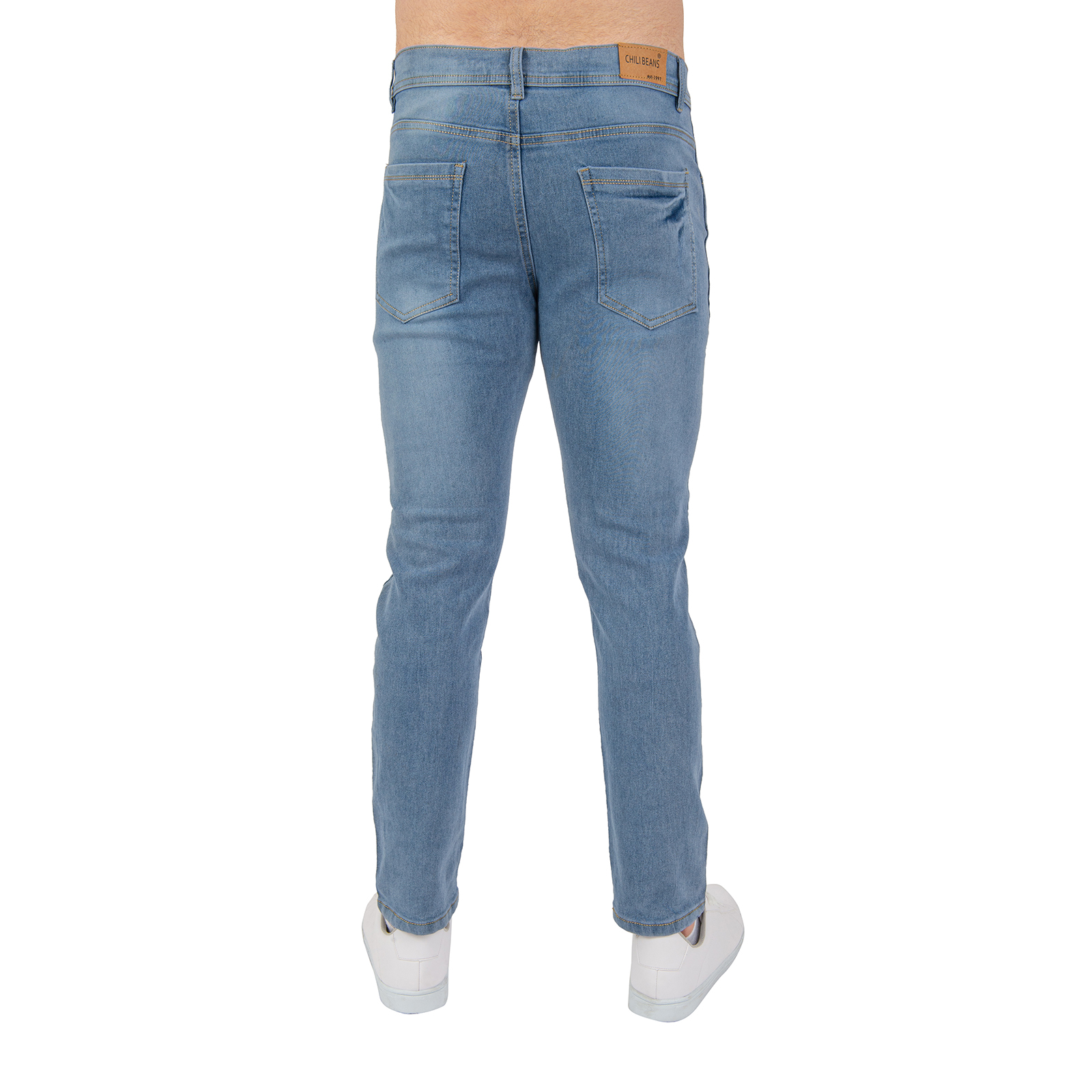 Jeans de mezclilla ajustados para hombre en color claro