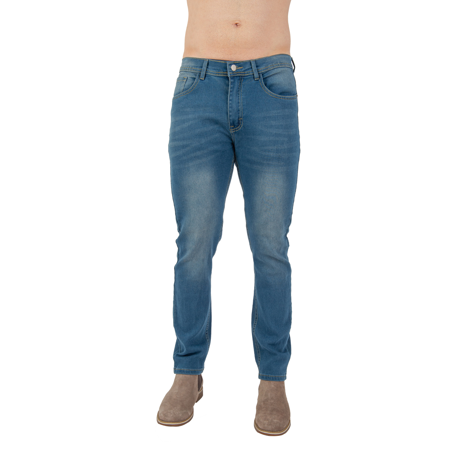 Jeans de hombre ajustados en mezclilla azul