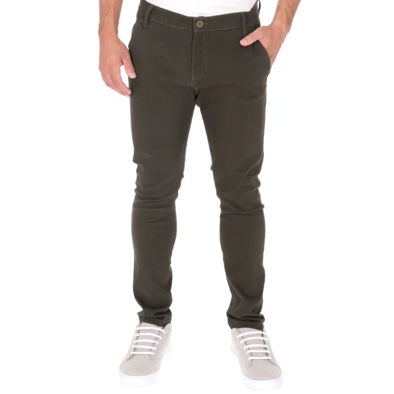 Pantalones slim fit color oliva para hombre
