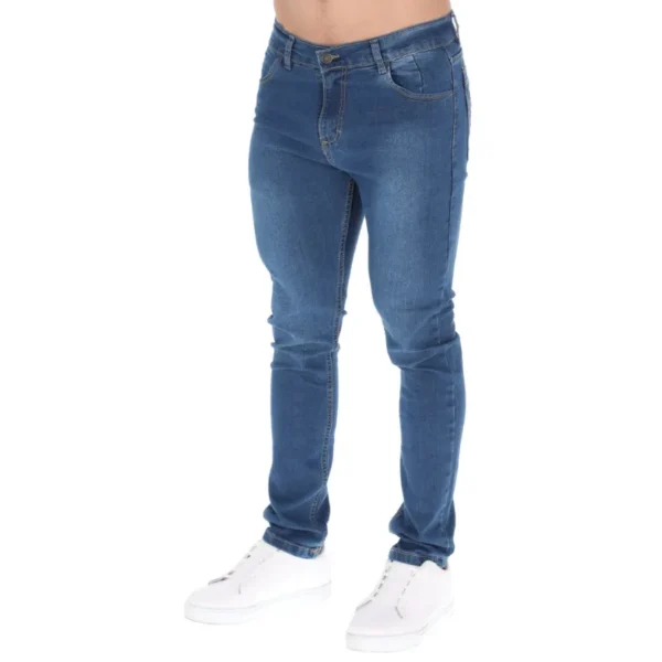 Jeans de hombre azul denim ajustados estilo casual