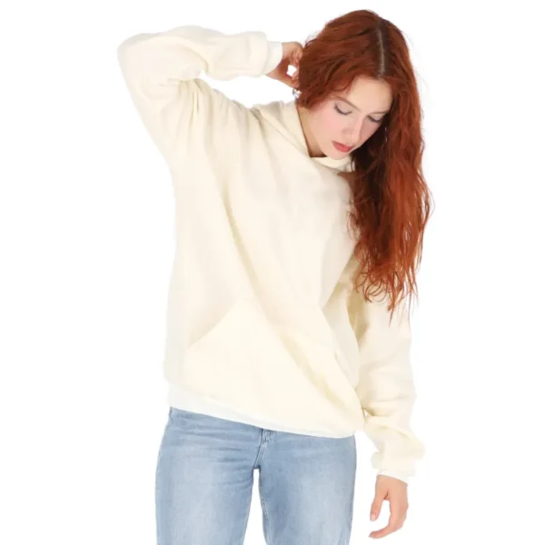 sudadera de mujer con hoodie crema portada