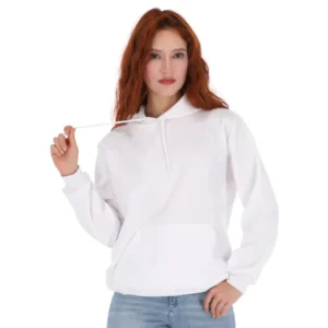 sudadera de mujer con hoodie blanco portada