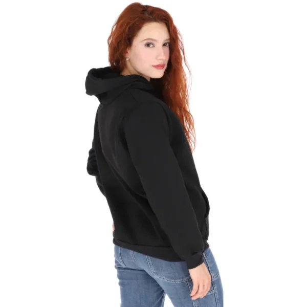 sudadera de mujer con hoodie negro espalda