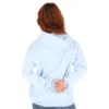 sudadera de mujer con hoodie celeste espaldas