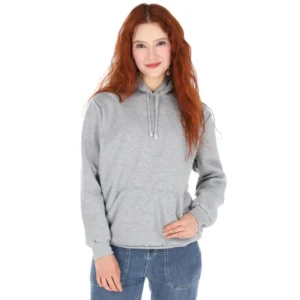 sudadera de mujer con hoodie gris portada