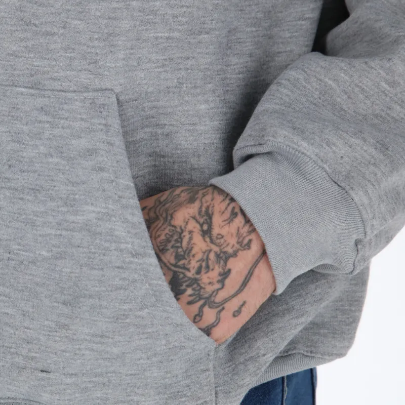 sudadera de hombre color gris zoom bolsa