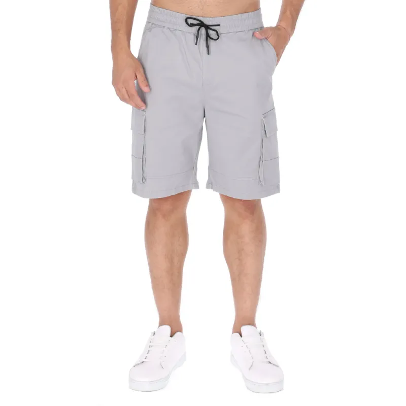 pantalones cortos de hombre grises con bolsillos, moda casual, ropa de verano, shorts cómodos, estilo urbano, prendas de hombre