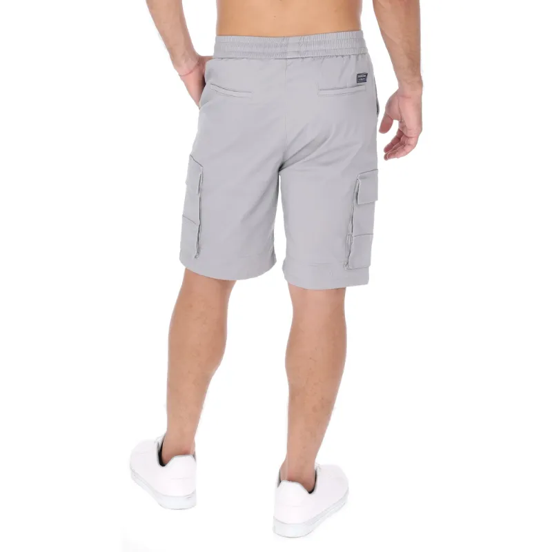 pantalones cortos gris para hombre con bolsillos