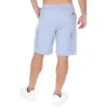 Bermuda cargo azul para hombre desde atrás