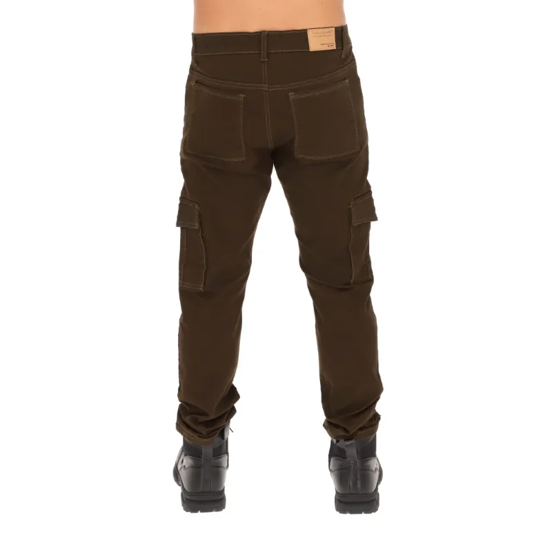 pantalones cargo hombre color marrón atrás e-commerce