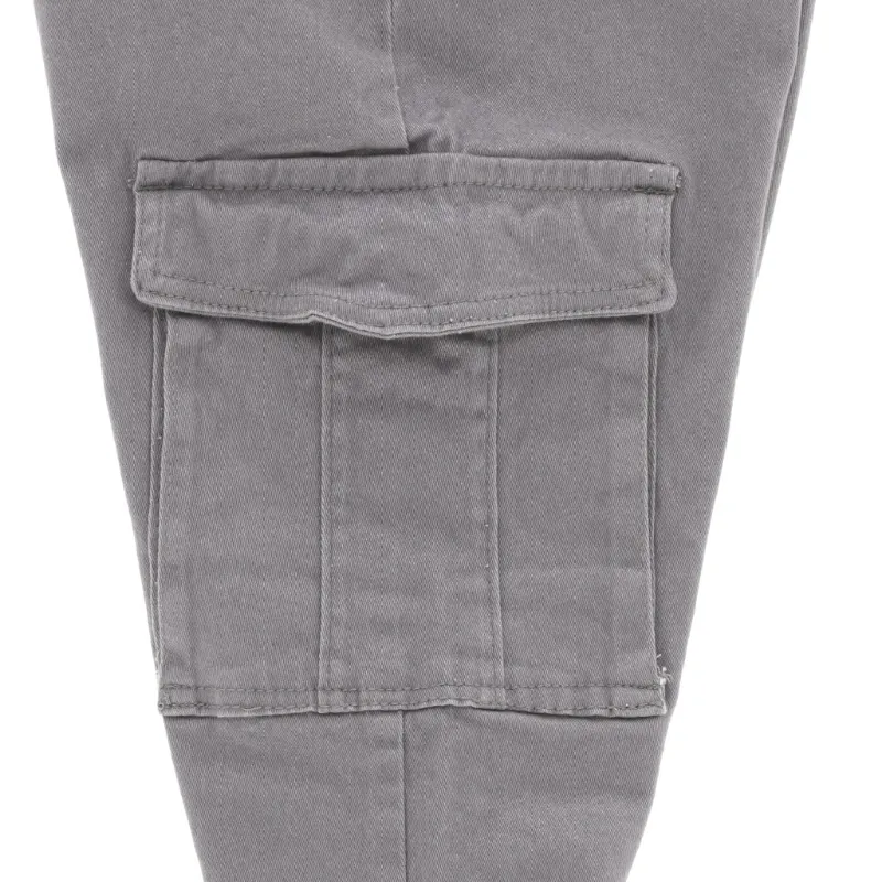 pantalones cargo grises para hombre, moda casual, ropa de hombre, bolsillo lateral, estilo moderno