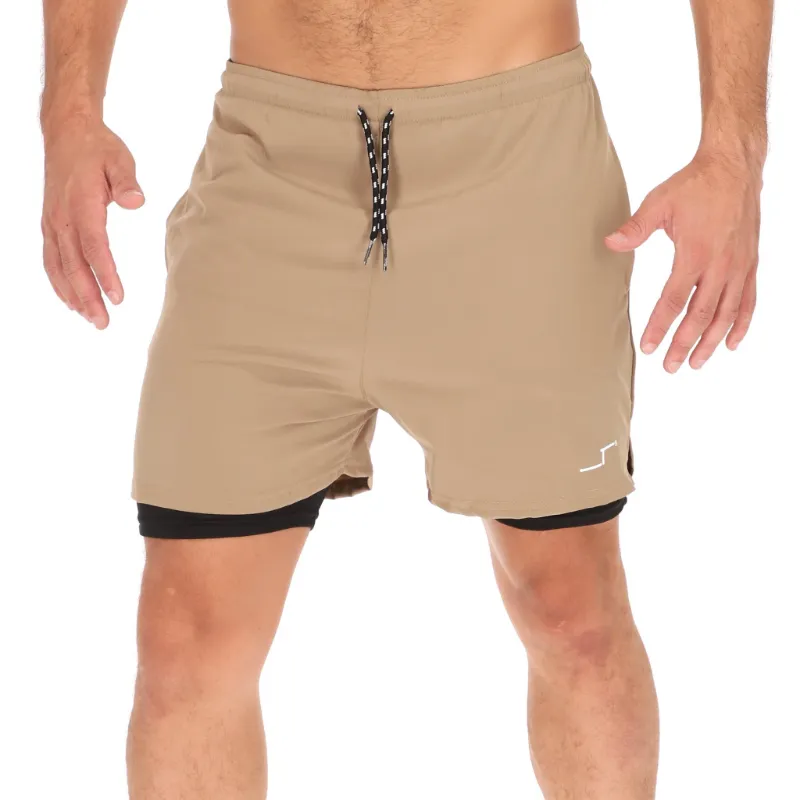 shorts de hombre color beige para actividades deportivas