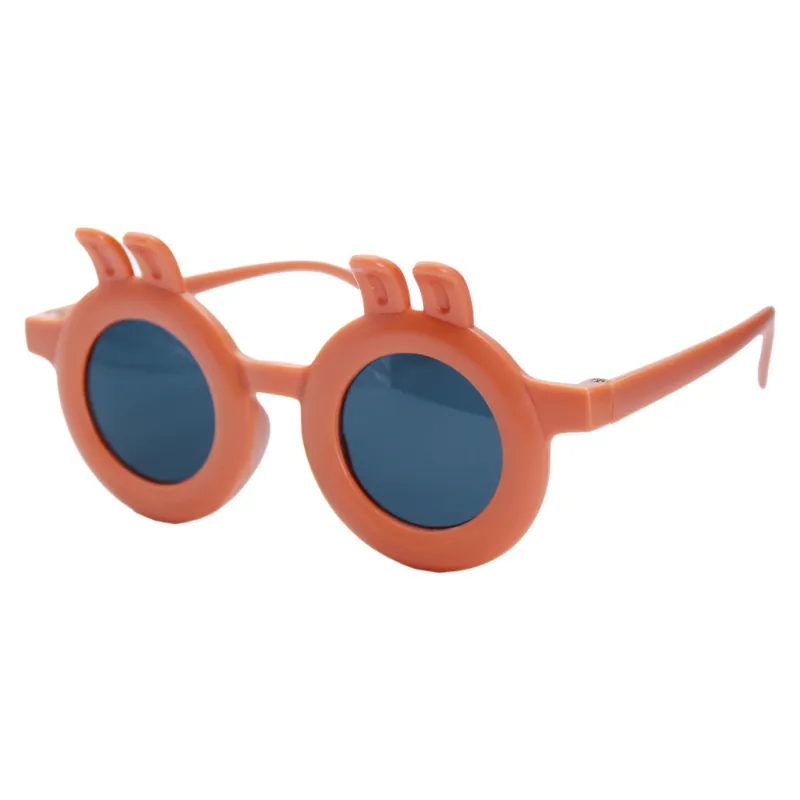 LEN BUNNY 19 (2) gafas de sol estilo moderno para niños, gafas de sol color naranja, accesorios de verano, protección UV, gafas divertidas para niños, moda infantil, gafas para actividades al aire libre