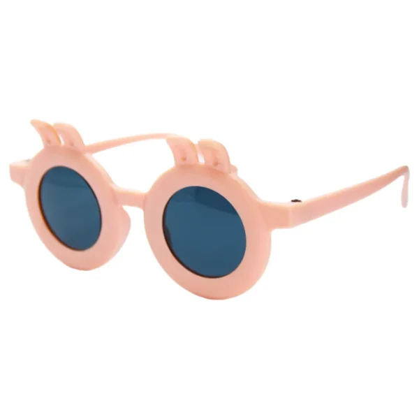 Gafas de sol rosa redondas con lentes azules