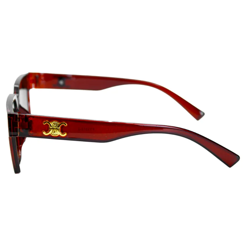 LEN GELATINAM6 13 (4) Gafas de sol rojas con detalle dorado en el lateral