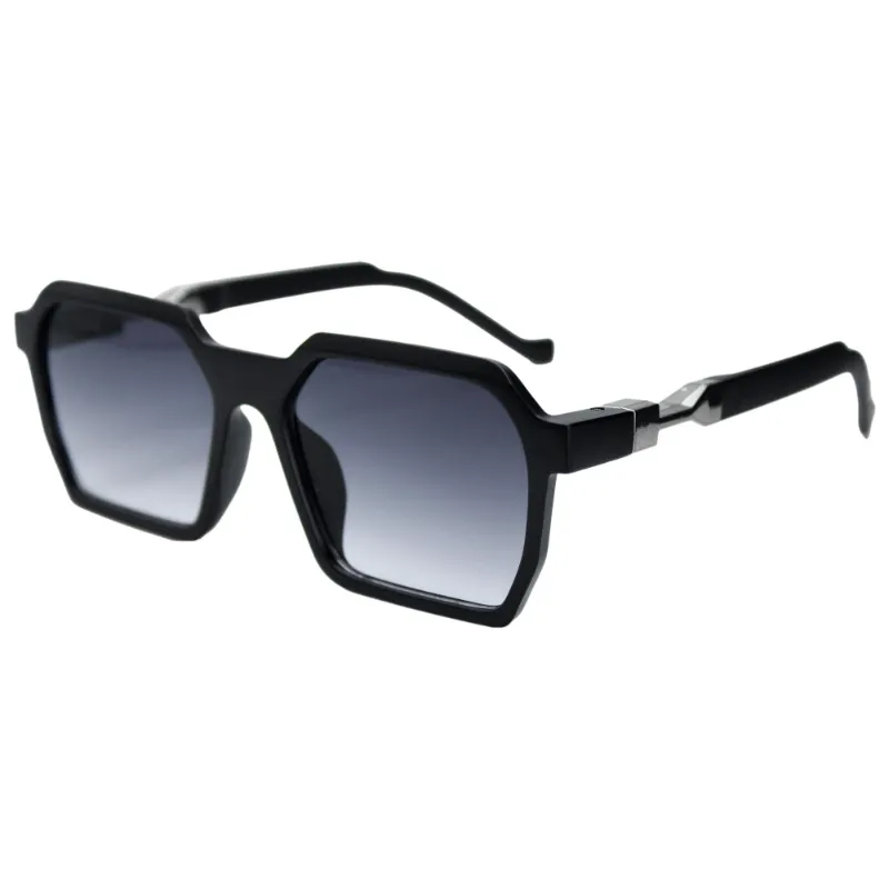 Gafas de sol negras estilo octagonal para hombre