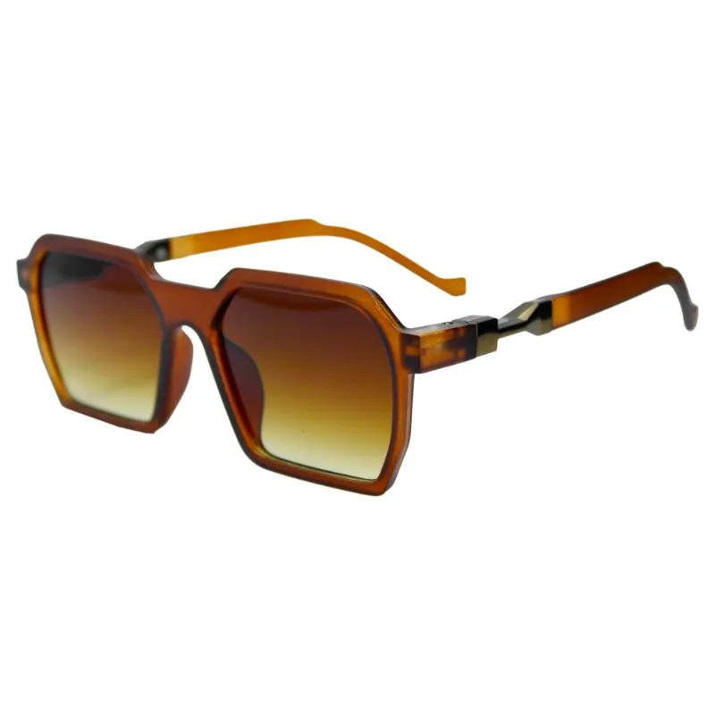 LEN HEXAM19 21 (2) Gafas de sol hexagonales con gradiente marrón