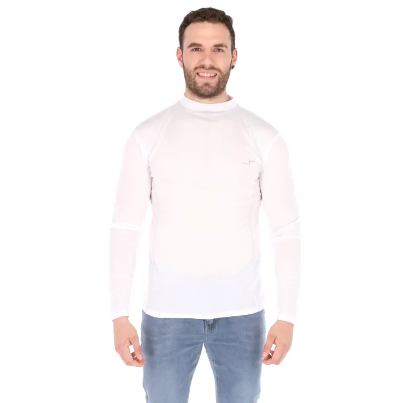 Camiseta blanca de manga larga para hombre