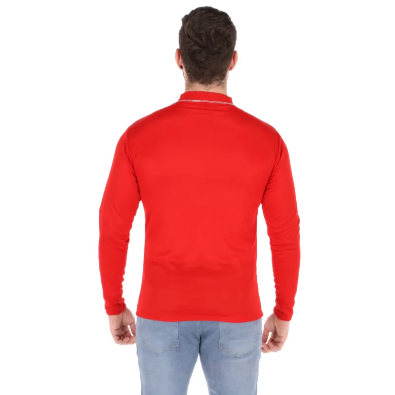 camiseta roja de manga larga para hombre vista trasera